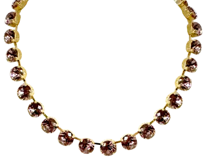 Laura Gray Women's Pink / Purple Lavender Crystal Riviera Necklace In Multi