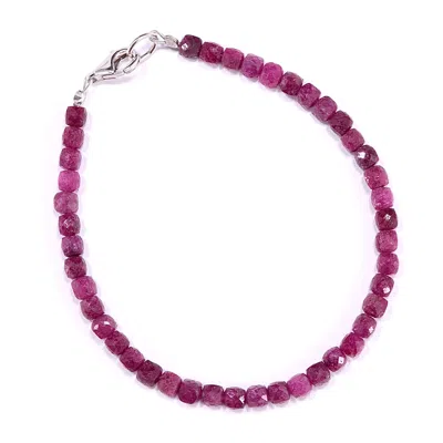 Mineralgems ✩ Studio Men's Red / Pink / Purple Ruby Bracelet