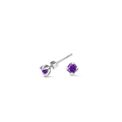 Dower & Hall 4mm Amethyst Orissa Studs In Metallic