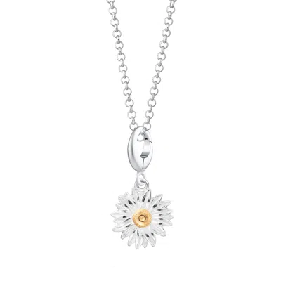 Lily Charmed Women's Gold / Silver Sterling Silver Daisy Charm Necklace