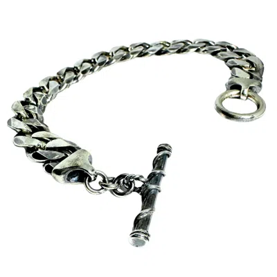 Tg-jewellery By Tamara Gervasio Men's Silver Curb Chain Twisted T-bar