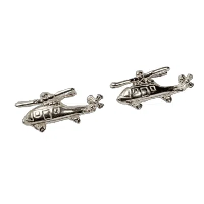 Simon Kemp Jewellers Men's Helicopter Cufflinks  In Solid Sterling Silver