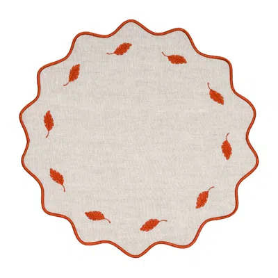 Km Home Collection Neutrals Autumn Flora Placemat Set Of Two