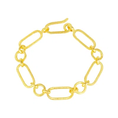 Mejoma Women's Golden Textured Harmony Ancient Bracelet