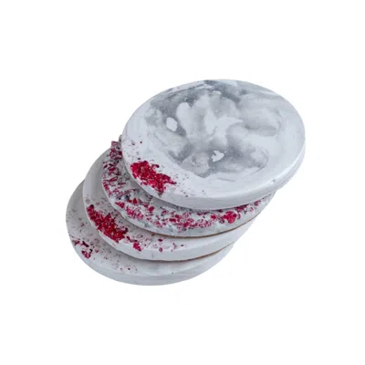 Esti Living Silver / Red Simply Red Coaster Set