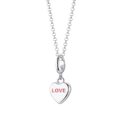 Lily Charmed Women's Silver / Pink / Purple Sterling Silver Love Heart Sweet Charm Necklace