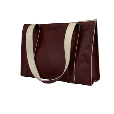 Godi. Women's Red The Maxwell Leather Handmade Zip Tote Bag In Oxblood