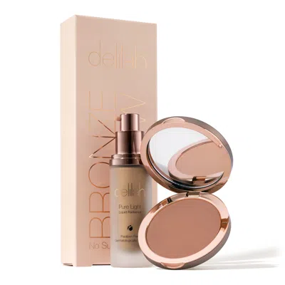 Delilah Neutrals / Brown Bronze & Glow Collection - Bronzer & Pure Light Liquid Illuminator - Halo With Ligh
