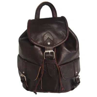 Berber Leather Women's The Larache Small Rucksack In Dark Brown