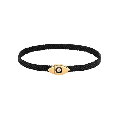 Karma And Luck Men's Black / Gold Infinite Success Men's Evil Eye Black String Bracelet