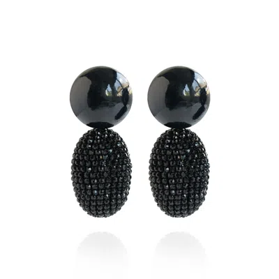 Saule Label Women's Black Selena Clip-on Earrings In Onyx Nightfall