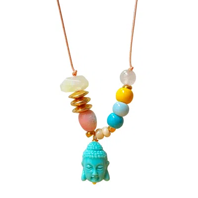 Smilla Brav Women's Blue / Gold Buddha Necklace