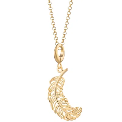 Lily Charmed Women's Gold Plated Large Feather Charm Necklace