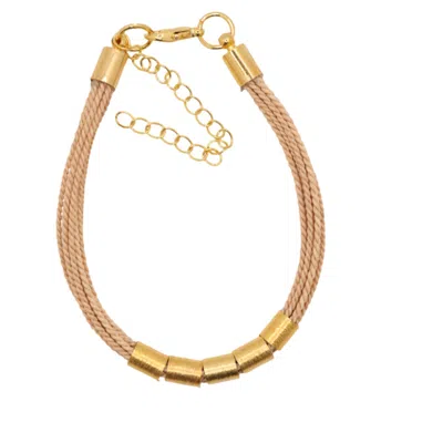 Nart Nature Making Art Women's Neutrals / Gold The Rings Buriti Natural Fiber Bracelet