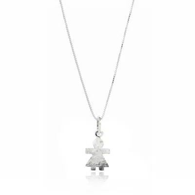 Unaloe Women's Sterling Silver Little Girl Necklace