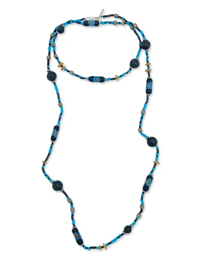 Jaredjamin Women's Black / Blue African Voyage Long Lava Necklace