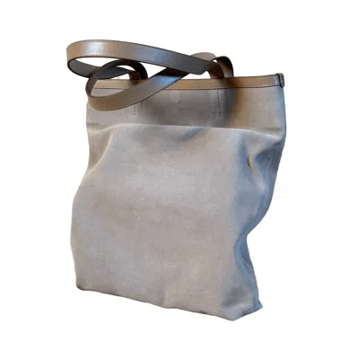 Godi. Women's Neutrals The Ivy Handmade Leather Tote Bag In Cow Suede In Black