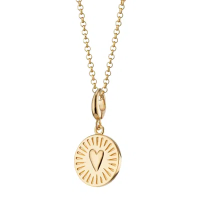 Lily Charmed Women's Gold Plated You Have My Heart Disc Charm Necklace