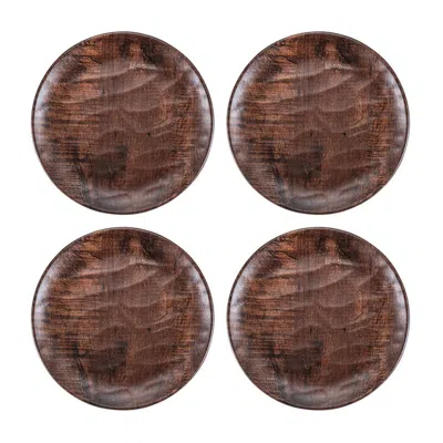 Turgla Home Turgla Composite Round Brown Composite Plate Set Of Four