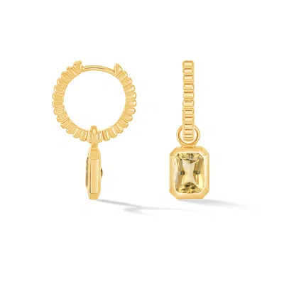 Dower & Hall Women's Gold / Yellow / Orange Citrine Humbug Huggie Charm Hoops In Gold Vermeil