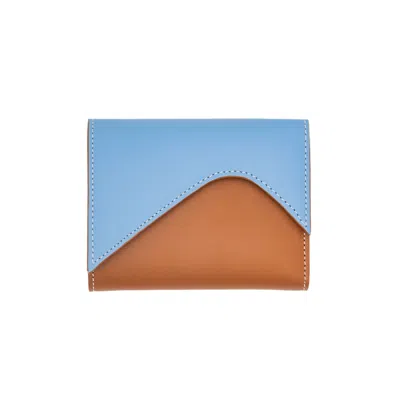Absurde Women's Blue / Brown Mountain Blue And Brown Leather Trifold Wallet In Multi