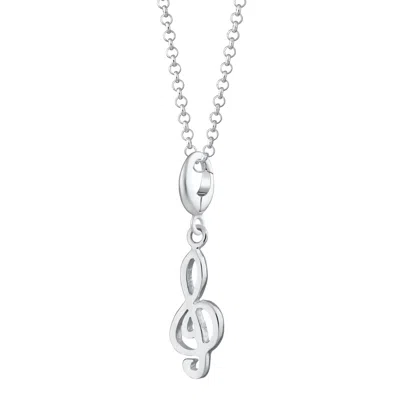 Lily Charmed Women's Sterling Silver Treble Clef Charm Necklace