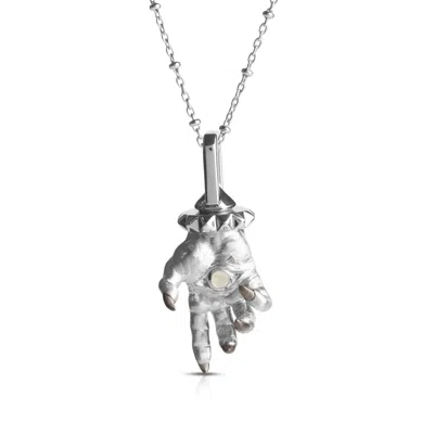 Kasun Women's Hand Of The Protector Pendant - June - Moonstone - Silver