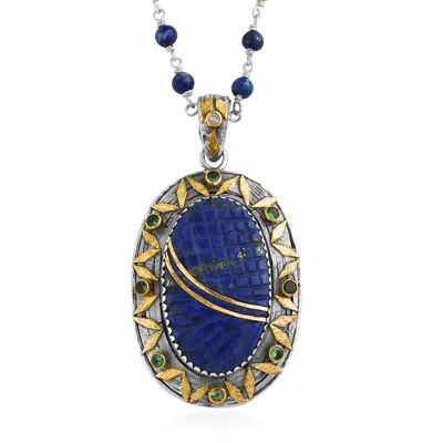 Emma Chapman Jewels Women's Green / Blue Lapis Tsavorite Diamond  Pendant In Multi