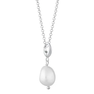 Lily Charmed Women's Sterling Silver Baroque Pearl Charm Necklace
