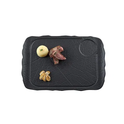 Turgla Home Shade  Rectangular Black Porcelain Platter