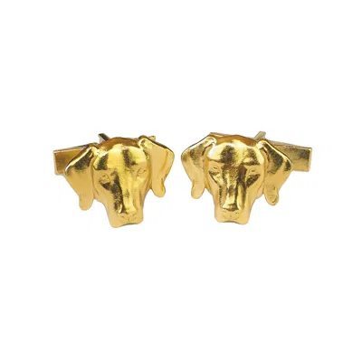 Simon Kemp Jewellers Men's Vizsla Cufflinks In Eighteen Carat Gold On Silver