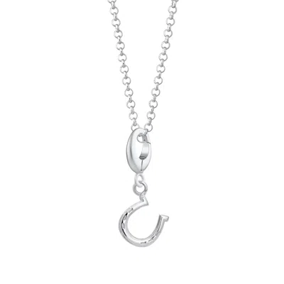 Lily Charmed Women's Sterling Silver Lucky Horseshoe Charm Necklace