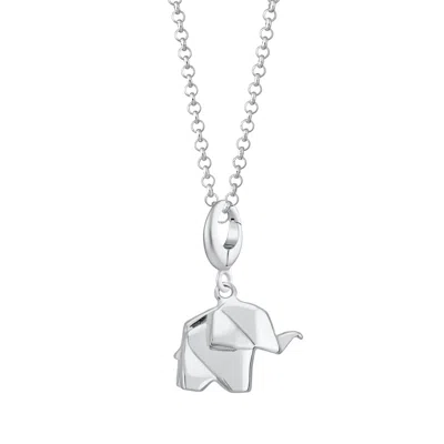 Lily Charmed Women's Sterling Silver Origami Elephant Charm Necklace