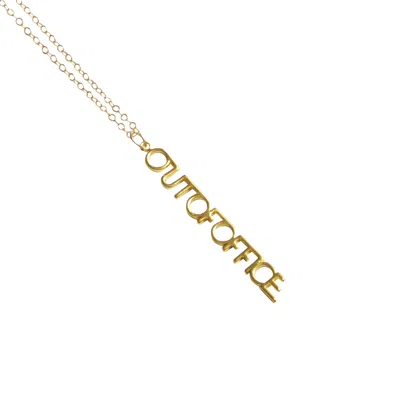 Outofoffice Women's Out Of Office Charm Necklace Gold Delicate Layering Pendant Gold Filled