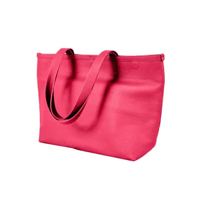 Godi. Women's Pink / Purple The Eva Handmade Leather Tote Bag In Hot Pink In Multi