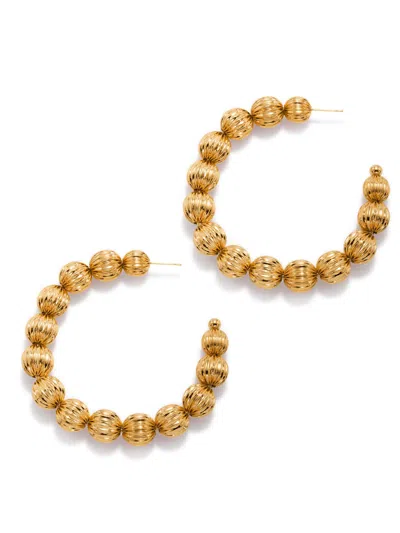 Jaredjamin Women's Large Gold Lantern Hoop Post Earrings