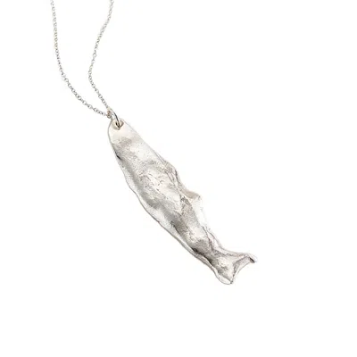 Posh Totty Designs Women's Silver Fortune Fish Large Pendant Necklace