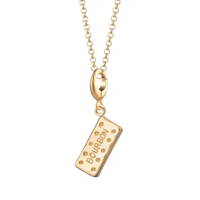 Lily Charmed Women's Gold Plated Bourbon Biscuit Charm Necklace