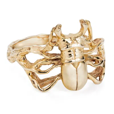 Yasmin Everley Jewellery Women's Solid Gold Little Stag Beetle Ring