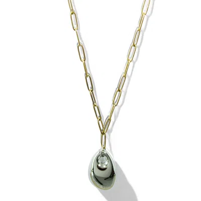 Vicky&nico Women's Gold / Silver Two Tone Oval Pendant Necklace In Multi