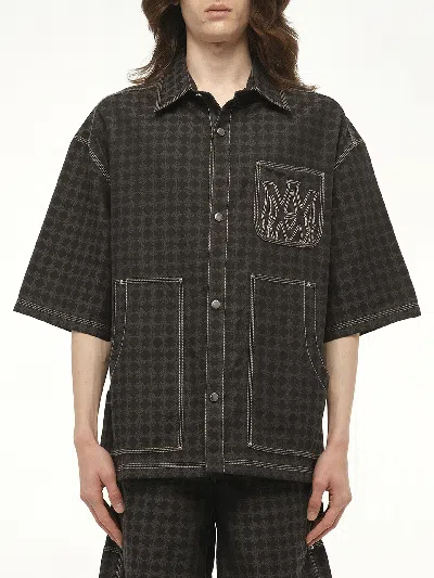 Amiri Men's Ma Quad Work Shirt In Gray