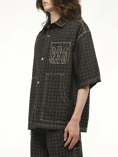 Amiri Men's Ma Quad Work Shirt In Gray