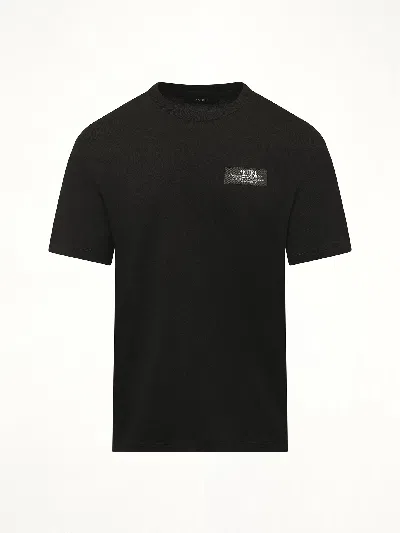 Amiri Black Crewneck T-shirt With Logo Patch On The Front And Maxi Logo Print On The Rear