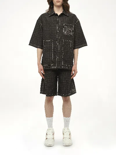 Amiri Men's Ma Quad Work Shirt In Gray