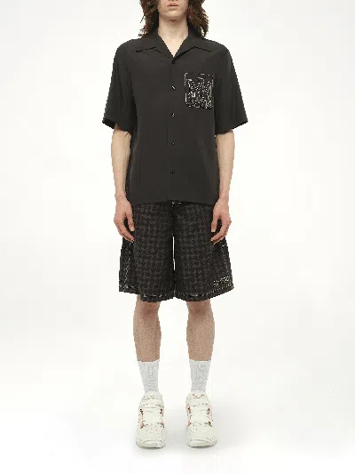 Amiri Modal Blend Shirt Chest Pocket In Black