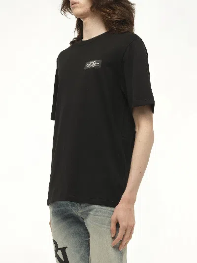 Amiri Black Crewneck T-shirt With Logo Patch On The Front And Maxi Logo Print On The Rear