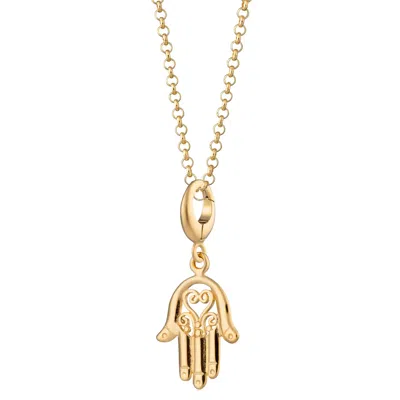 Lily Charmed Women's Gold Plated Fatima Hand Charm Necklace