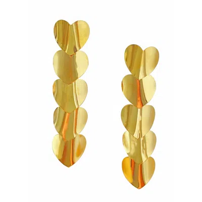 Smilla Brav Women's Gold Heart Earrings Love Rain