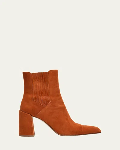 Gabriela Hearst Luke High Heel Boot In Burnt Sienna Suede In Brown