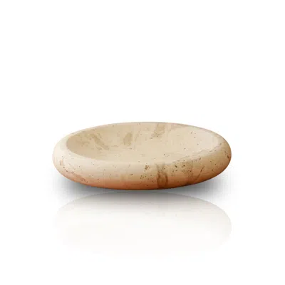 Marleth White Travertine Round Tray – Hand-carved Natural Stone Display
